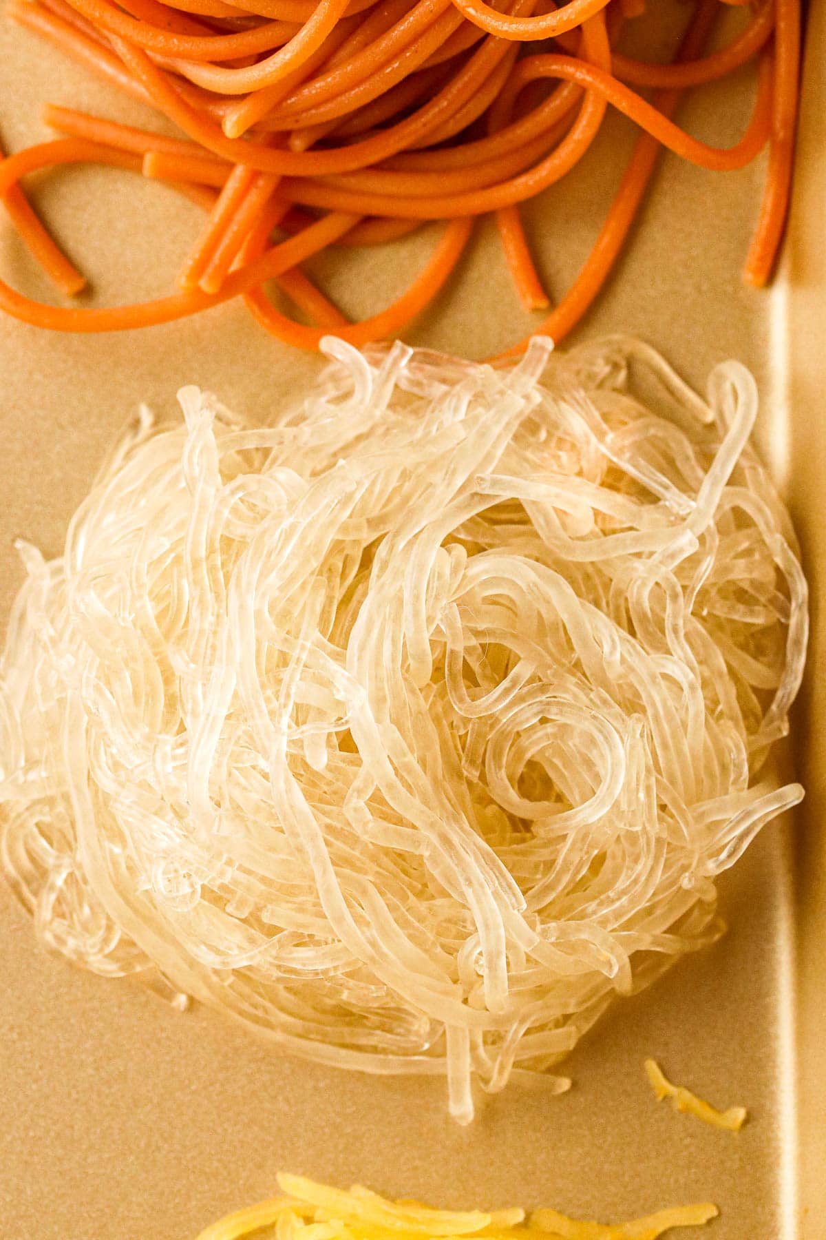 close up of kelp noodles.