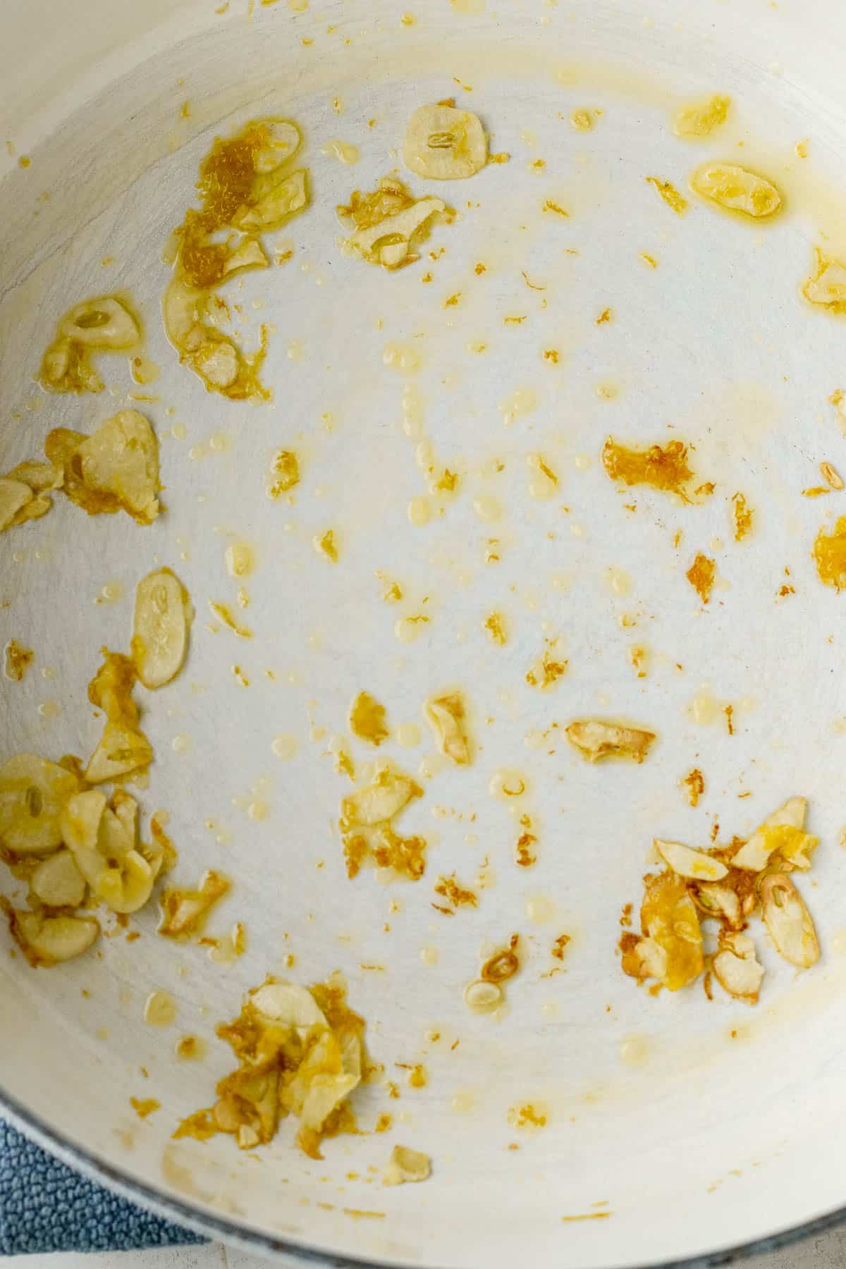 sauteed garlic and lemon zest.