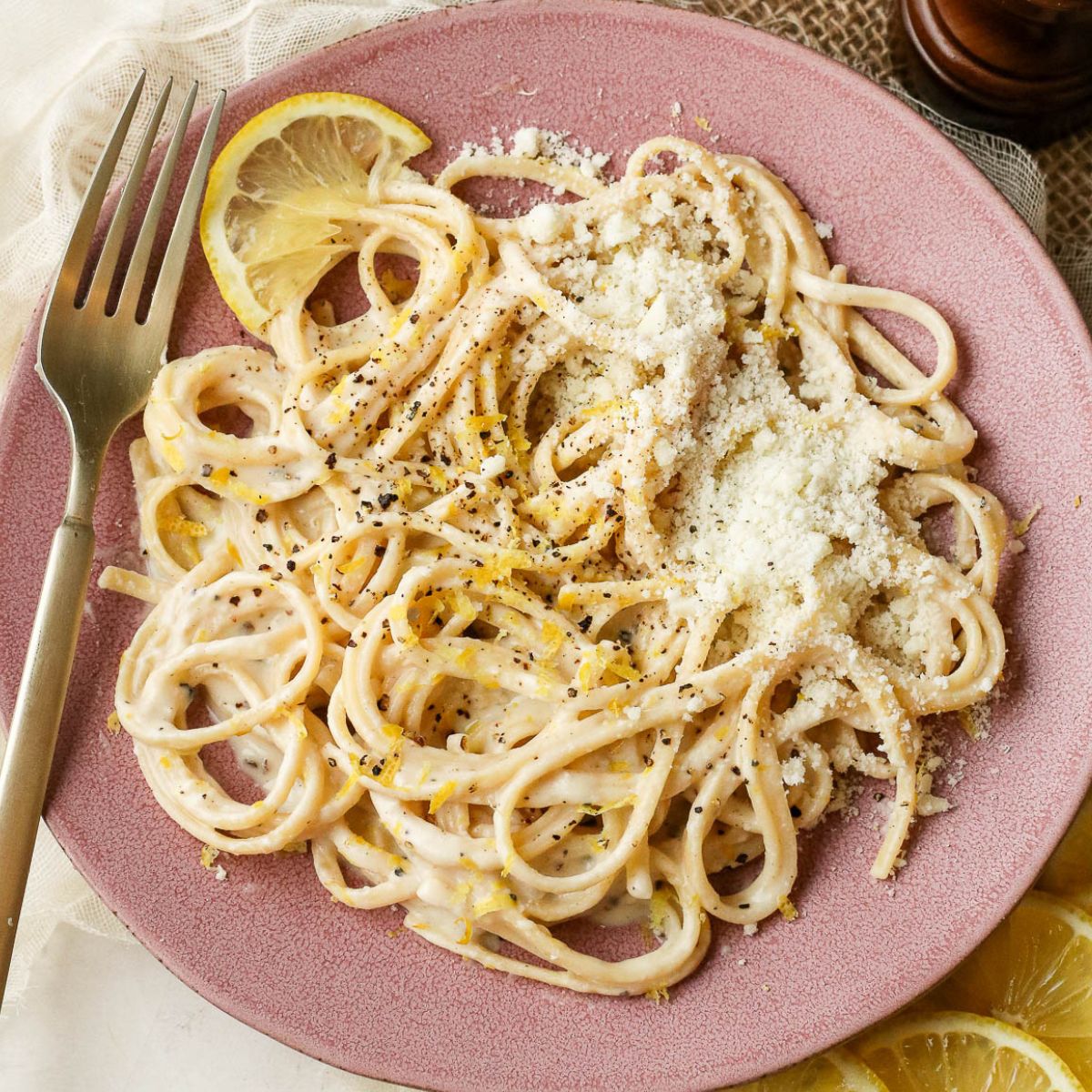 Lemon Pepper Pasta (Cacio e Pepe) - Legally Healthy Blonde