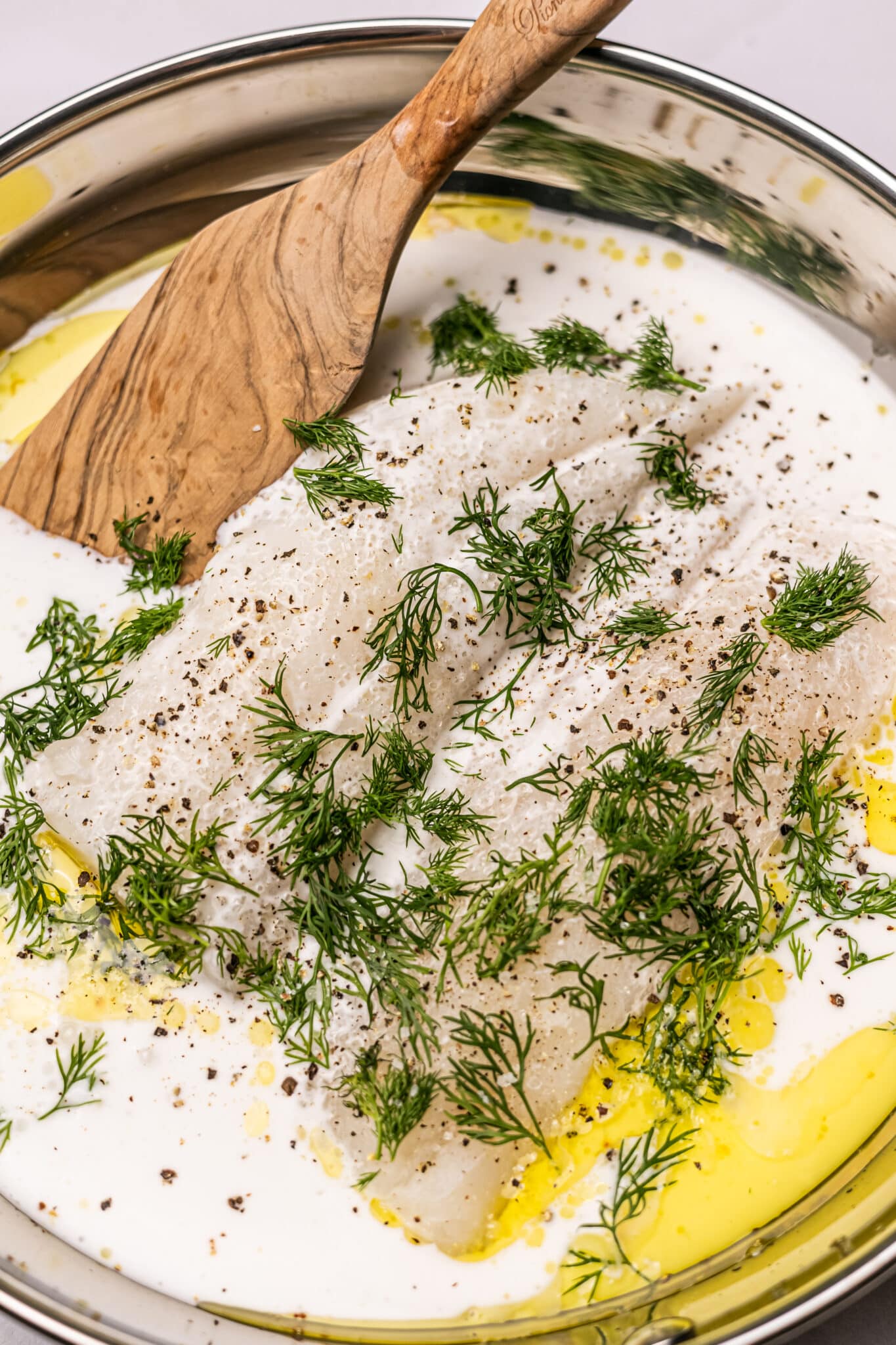 Cod Milk Poached Cod in Coconut Milk with Dill & Lemon - Legally Healthy Blonde